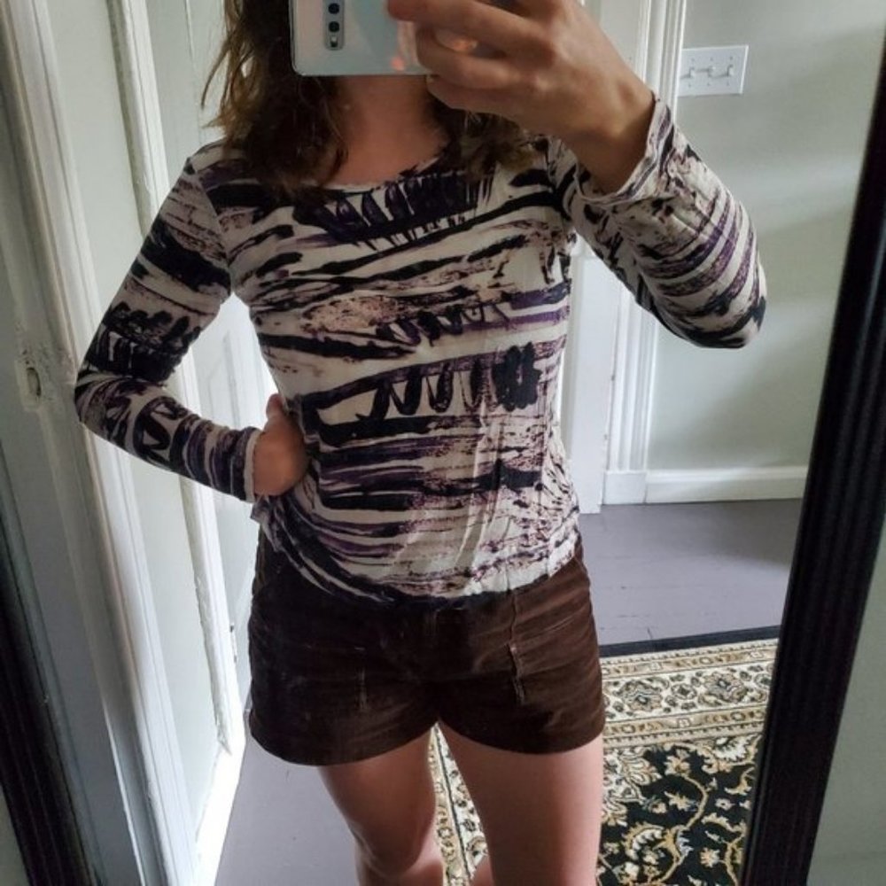 Simly Vera white and purple patterned long-sleeve